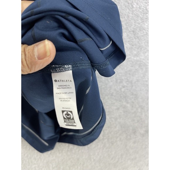 Athleta Women's Tank Top Racer Back Teal Striped Size XXS Sleeveless Round Neck - Picture 4 of 11